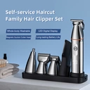 Sparoma 5-in-1 Beard Trimmer Set – Stainless Steel, Type-C Rechargeable, Smart Lock, LED Display, IPX7 Waterproof, Magnetic Blade System, Suitable for Body Hair, Haircuts, Nose Hair, Shaving, LK-891 image 7