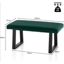 CLIPOP Upholstered Dining Bench, 100 cm Velvet Padded Seat, Ottoman Bench Hallway Bench with Sturdy Metal Legs, Dining Room Bench Seating for Entryway Living Room Bedroom Green image 1
