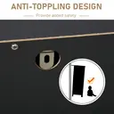 HOMCOM Drawer Chest Herringbone 5 Drawers Black/Oak Effect image 8