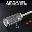 Huacan Barbecue Cage Round Barbecue Bucket Outdoor Smoked Cage Portable Barbecue Stove Rotating Rolling Stainless Steel Cage Small image 0