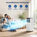 【Sommer-Aktion】Humhold 9000 BTU Tragbarer Klimaventilator, 2,6 kW 3-in-1 Klimaanlage für Räume bis zu 30 m², mit Kühlen, Entfeuchten & Ventilator-Modus, Leiser Schlafmodus, 24-Stunden-Timer, Inklusive Fenster-Set image 1