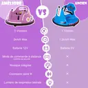 Costway Voiture électrique pour enfants 12 V, rotation à 360 degrés, avec musique, lumières et télécommande, violet image 8