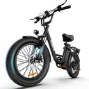 Le vélo électrique URLIFE à pneus larges de 20 pouces est doté d'un réglage à 7 vitesses, d'une batterie amovible de 13 Ah, d'un écran LCD et d'une suspension avant pour une conduite facile hors route. Noir image 1