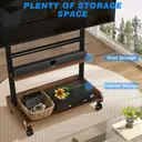 TV Stand on Wheels for 40-86 Inch LCD LED OLED Flat Panel Plasma TVs, Height Adjustable TV Floor Stand with Shelf TV Trolley with Wooden Base Max VESA 600x400mm up to 68 kg, Walnut image 3