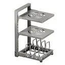 Maxcook Carbon Steel Pot Rack Organizer for Cabinet, 3-Tier Adjustable Pot Lid Holder & Pan Organizer Rack, Heavy-Duty Steel Cookware Storage for Kitchen Cabinet & Drawer Organization, Fits Pots, Pans, Lids 23*28*43cm MCZW9187 image 0