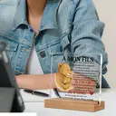 Alphynix 1 pc plaque mère-fils française, "MON FILS" cadeau en acrylique avec motif lionne et lionceau, présente des citations en lettres rouges "SI J'AVAIS...JE T'AIME" sur un socle en bois, souvenirs émotionnels de relations à distance image 6