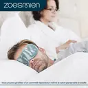 Masque de sommeil Zoesmien ZSM2507, masque pour les yeux en soie de mûrier naturelle, conception de bande élastique réglable, occultation totale, doux et lisse, adapté à une utilisation pour le sommeil à domicile – Bleu gris image 5