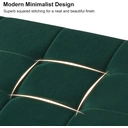 CLIPOP Dining Room Bench Seat Velvet Padded Cushioned Hallway Benches with Metal Frame Lounge Long Dinner Stool Green image 6