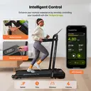 Mobvoi Tapis de course SE pliable 3-en-1, IA intelligente, 2,5 CV, compact, sous bureau, télécommande, application TicSports, rangement facile, 120 kg, 12 km/h, noir image 3