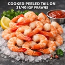 ESSENTIAL ROYAL STAR Cooked Peeled Tail On IQF 31/40 Medium Prawns 400g (240g net) image 1