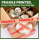 TAPEBEAR Lot de 3 rubans adhésifs avec imprimé ''Fragile'' en papier kraft - 50 mm x 5 m image 1