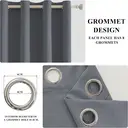 Rideaux occultants YSTYLE pour chambre et salon - Ensemble de 2 panneaux de rideaux isolants thermiques, 140x240 CM, LUAN, gris foncé image 3