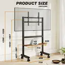 5Rcom Mobile TV Stand with Wheels for 40-85 Inch TVs,60kg Load Capacity,Max VESA 600x400mm image 4
