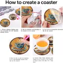 Set de 8 Sous-verres en Peinture Diamant 5D Complète JU7CER - Art Floral | Kit DIY Bijoux Créatifs Cadeau 10×10cm image 4