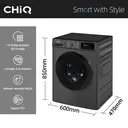 CHiQ Lave-linge frontal JW75883G, 7 kg, gris foncé, classe énergétique A, tambour 470 mm, 1400 tr/min, 16 programmes, vapeur, lavage intelligent image 1
