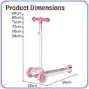 Neuleb Balancing Kick Scooter with Light Up Wheels, Extra Wide Deck, 3 Wheel Platform, Foot Activated Brake, 30Kg Limit, Kids & Toddlers Girls or Boys, for Ages 3 and Up, Pink image 9