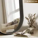 Melodieux Black Bathroom Vanity Mirror for Wall, 55x75 cm Metal Framed Wall Mirror Oval, Decorative Mirror for Bedroom Living Room Entryway Horizontally or Vertically image 5