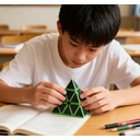 Pyraminx 3 x 3 Puzzle pyramide en fibre de carbone - Noir/vert image 4