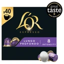 L'OR Espresso Lungo Profondo 40 Coffee Pods Intensity 8 208g image 2
