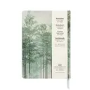 Jubiluu Carnet à couverture rigide en tissu, format A5, ligné, 96 feuilles intérieures, papier offset 100 g/m², marque‑page et élastique, coloris crème classique, pour écrire, l’école, le bureau, et comme cadeau - Forêt brumeuse image 6