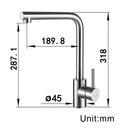 Robinet de Cuisine en Acier Inoxydable, Rotation à 360° image 2
