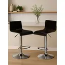 Interiors by Premier Bar Stool Adjustable Baina Acrylic Black/Chrome 2pcs image 1