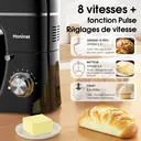 HONINST Mixeur multifonction 7-en-1 sur socle avec tête inclinable et accessoires, 6,5 L - Noir image 4