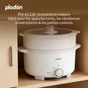 Plodon 1000 W 2,8 L Multifonctionnel Anti-adhésif Marmite électrique avec cuiseur vapeur Cuiseur électrique de voyage Fondue avec double contrôle de puissance pour nouilles ramen/pâtes/œufs/soupe/flocons d'avoine image 4