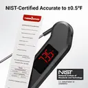 ThermoMaven Thermomètre à viande numérique, lecture instantanée 1 seconde, précision ±0,3°C, certifié NIST et NSF, écran LED rotatif, 100% étanche, noir image 2