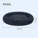 SONGMICS Panier pour chien en peluche en forme d’anneau avec housse amovible lavable gris foncé - 140 x 20 cm image 2