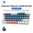 Machenike K500-B61 mechanische kabelgebundene Tastatur, 60%-Layout, QWERTY US-Layout, blauer Schalter, RGB-Beleuchtung image 1