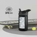 POWCAN by Meoky 18oz Single Spout Straw Sports Bottle -Black image 1