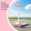 Neuleb Balancing Kick Scooter with Light Up Wheels, Extra Wide Deck, 3 Wheel Platform, Foot Activated Brake, 30Kg Limit, Kids & Toddlers Girls or Boys, for Ages 3 and Up, Pink image 4