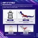GTIMEX Chaise de gaming ergonomique réglable avec repose-pieds télescopique, appui-tête et soutien lombaire capacité de 150 kg - Gris image 4