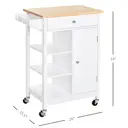 HOMCOM Kitchen Island Shelves White/Natural image 5