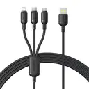 Baseus Silky One-for-Three Fast Charging Cable USB-A to M+L+C 100W 1.5m Cosmic Black image 1