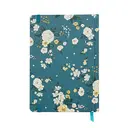 Jubiluu A5 Hardcover Notebook with Lined Pages - 96 Sheets (100g offset paper), Bookmark & Elastic Band -Classic Cream Ruled Journal for Writing, School, Office, and Gifts-Slate Blue Floral Cluster image 1