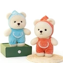 Peluche Ours portant une salopette, modèle aléatoire - 24 cm image 0