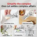 WANGMAZI Sécateur de cuisine en acier inoxydable 40Cr13 robuste et multi-usages avec poignées à ressort antidérapantes image 2