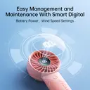 JISULIFE Life4 Ventilateur portable avec affichage LED - Rose image 5