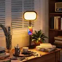 HOMCOM Lampe de bureau LED lampe de table dimmable 5 modes de couleur 10 niveaux de luminosité, protection des yeux, tête orientable, hauteur ajustable, minuterie, port USB, support téléphone, noir image 8