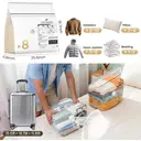 TAILI 8 Pack Cube Vacuum Storage Bags, Medium Size (25x19x11 inch), Vacuum Seal Bags for Clothing, Travel Compression Packing for Clothes, Blankets, Baby Clothes, Travel Accessories image 1