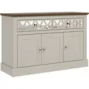 Galano Sufly 3-Door 2-Drawer Sideboard – Storage Cabinet with Drawers and Shelves for Living Room, Bedroom, or Kitchen – Light Grey/Oak Finish image 4