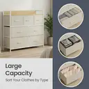 Ochama x SONGMICS Chest of Drawers, Dresser, Bedroom Furniture, Metal Frame, 7 Drawers, Modern, White and Beige image 8