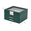 JORDAN&JUDY Multi-Layer Jewelry Box Small Earring Box Ring Storage Box Necklace Box Earring Jewelry Case - 3 Layer Dark Green image 5