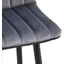 CLIPOP Velvet Bar Stools with Backrests Set of 2, Matte Black Metal Legs, 2 PCS Kitchen Counter Bar Stools (65 cm Seat Height) 051 Grey image 3