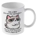 Alphynix 1 Mug céramique blanc 33cl avec un Grumpy Cat et prière spirituelle pour la patience, cadeau parfait pour rester calme pendant les fêtes,Le cadeau de la saint-valentin, cadeau d’anniversaire image 3