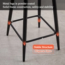 CLIPOP Velvet Bar Stools with Backrests Set of 2, Matte Black Metal Legs, 2 PCS Kitchen Counter Bar Stools (65 cm Seat Height) 051 Grey image 5