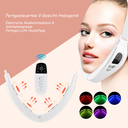 EYUSALL EMS Gesichtsstraffungsgerät mit Fernbedienung, V‑Face Gesichtsmaske mit 6 Massage‑Modi, 18 Intensitätsstufen, 40℃‑Wärmefunktion, 5‑Farben‑LED‑Lichttherapie weiß image 5