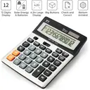 M&G Desk Calculator 12 Digit Extra Large LCD Display Calculators with Check & Correct, Dual Solar Power and Battery, Multi-Functional Financial Office Business Calculator with Big Buttons image 1
